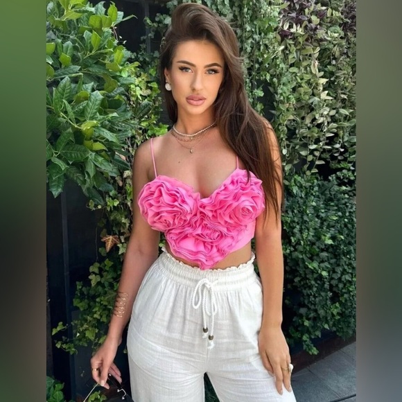 ZARA NWT VOLUMINOUS HEART CROP TOP - Picture 1 of 16
